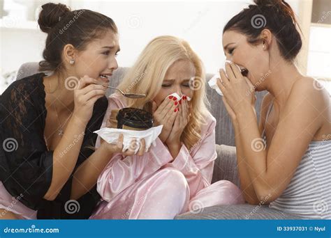Female Friends Crying Together At Home Stock Image Image 33937031