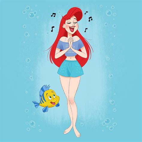 Ann On Instagram “ariel 🥰 Tiana Is Up Next Ariel Thelittlemermaid Disney Disneyfanart