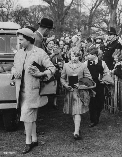 April 1960 Queen Elizabeth Ii Followed By Princess Anne Prince Charles And Queen Elizabeth
