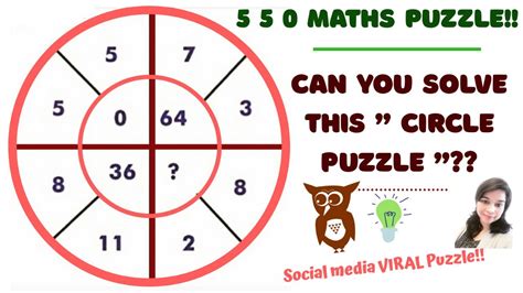 5 5 0 Circle Puzzle Find The Missing Number In This Circle Maths