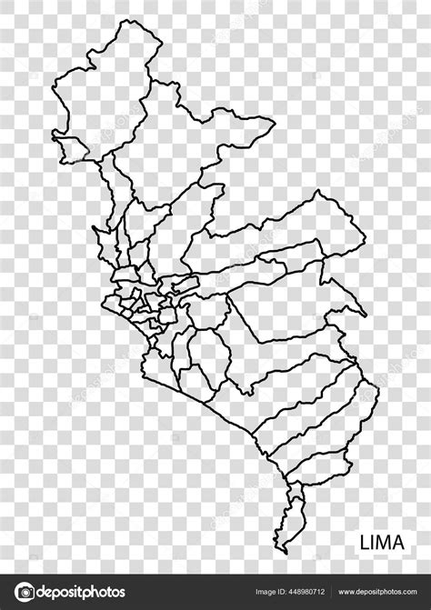 Mapa Alta Calidad Lima Una Capital Perú Con Fronteras Las Vector