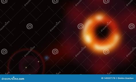 Black Hole Total Eclipse Abstract Image Illustration Stock Vector