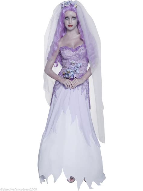 Ladies Gothic Manor Ghost Bride Costume Mauve Halloween S M L Ebay