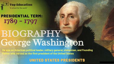 Us President George Washington Biography 1789 To 1797 Top