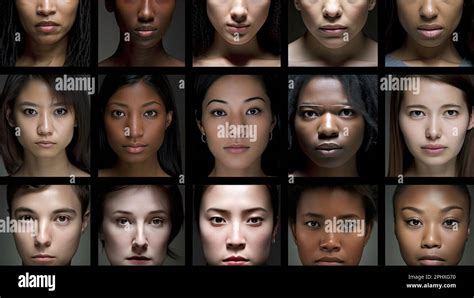 Human Faces Of Different Races Stock Photo Alamy