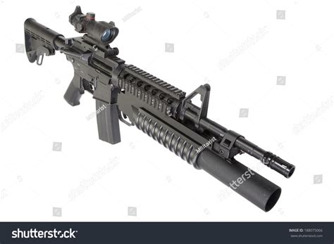 M4a1 Carbine Equipped M203 Grenade Launcher Foto Stok 188075066