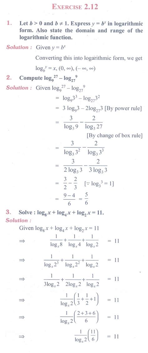 If you are using mobile phone mathematics mid year form 4 paper 1 mathematics. Exercise 2.12: Logarithm - Problem Questions with Answer ...