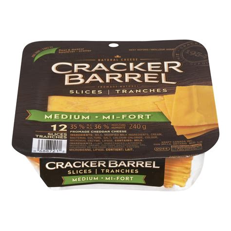 Cracker Barrel Natural Medium Cheddar Cheese Slices | Walmart Canada
