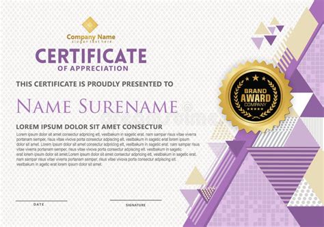 Modern Certificate Template With Triangle With Halftone On Line