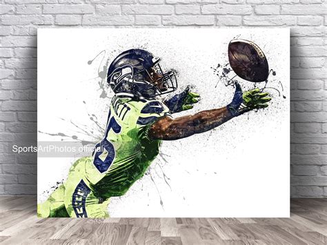 Tyler Lockett Poster Seattle Seahawks Canvas Wrap Wall Art Trending