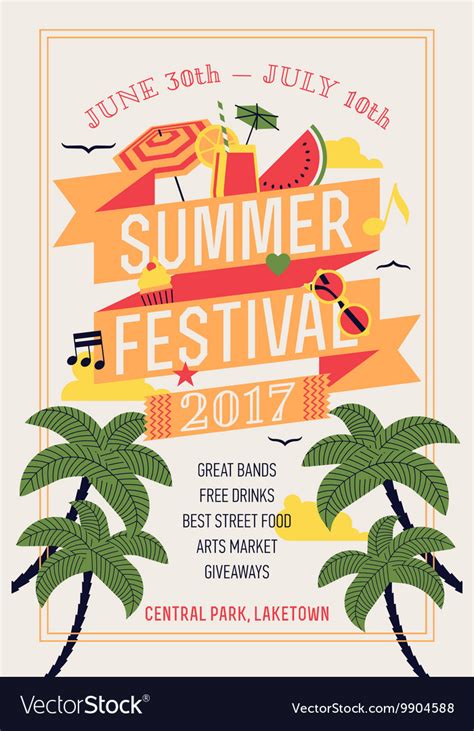 Summer Festival Poster Royalty Free Vector Image