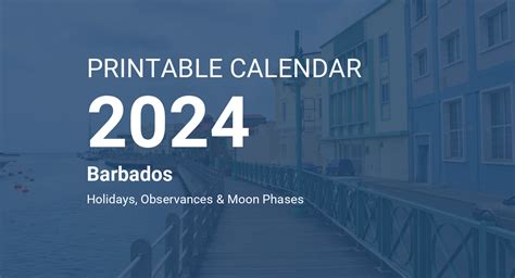 Printable Calendar 2024 For Barbados Pdf