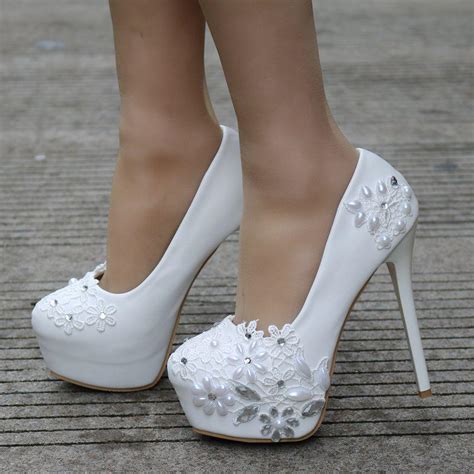 Buy Crystal Queen New High Heels Bridal Wedding Shoes White Rhinestones