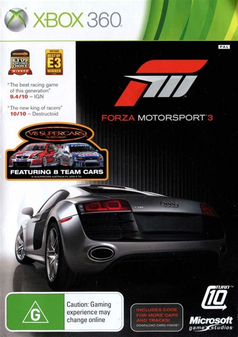 forza motorsport 3 2009 xbox 360 box cover art mobygames