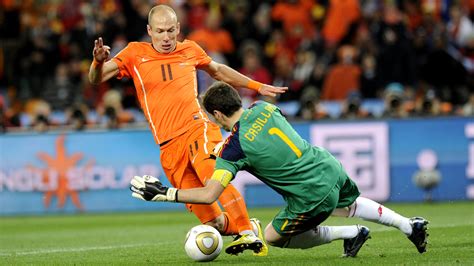 Profile with general and detailed stats and data that include national team, total games, goals and cards and full list of matches played. Iker Casillas Arjen Robben Spain Netherlands 2010 World ...