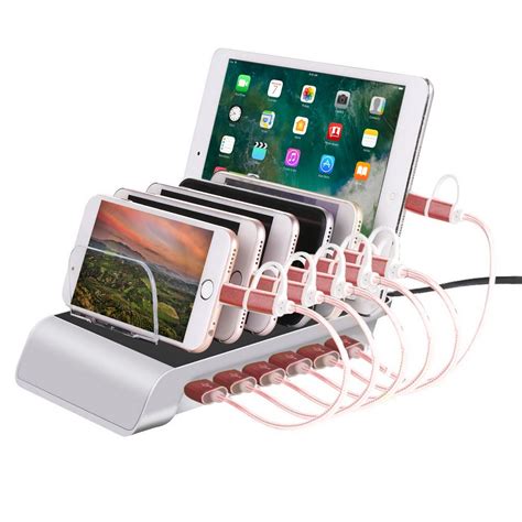 Wireless bluetooth speaker usb charging station. Trexonic 10.2 Amp 6-Port Silver USB Charging Station ...