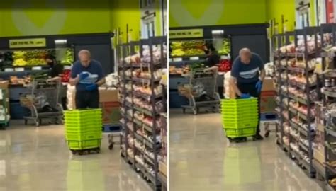 Canadian Supermarket Worker Caught Cleaning Grocery Baskets With Spit
