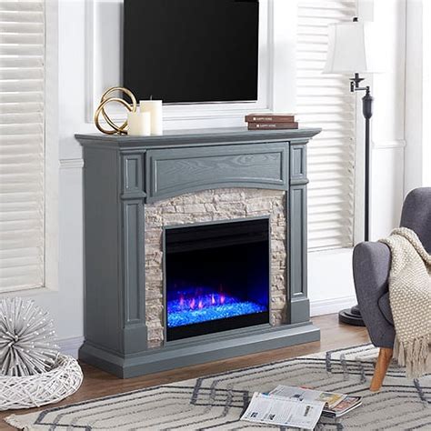 Sei Furniture Seneca Color Changing Media Fireplace Gray 4575 X 40
