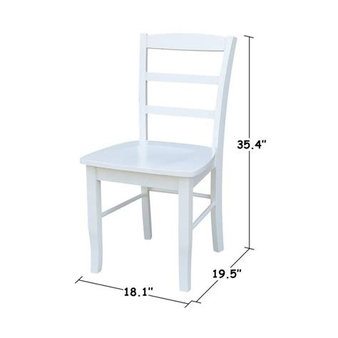 International Concepts Madrid Ladderback Chair In White Finish Set