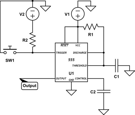 One Shot 555 Timer Schematic Ic 555 Pinouts Astable Monostable