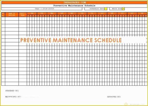 Free Maintenance Planning And Scheduling Templates Excel Of Equipment