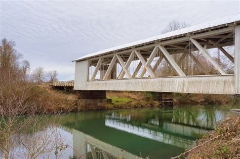 Oregon S Gilkey Covered Bridge Near Scio Editorial Image Image Of