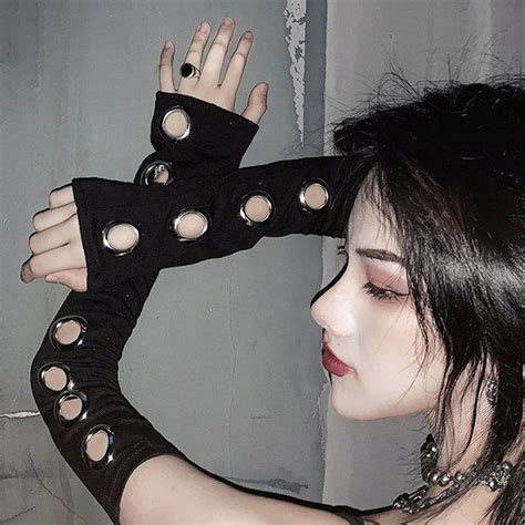 🖤orezoria Aesthetic Clothes Online Shop Egirl Outfits Arm Sleeve Black Grunge Arm Warmers