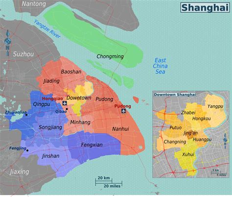 Plan Et Carte Des Quartiers De Shanghai Districts Et Banlieue De Shanghai