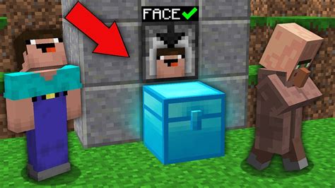 Minecraft Noob Vs Pro Only Noob Can Open This Diamond Chest With Face Scanner 100 Trolling