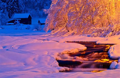 Download Sunshine Sunset Snow Photography Winter Hd Wallpaper