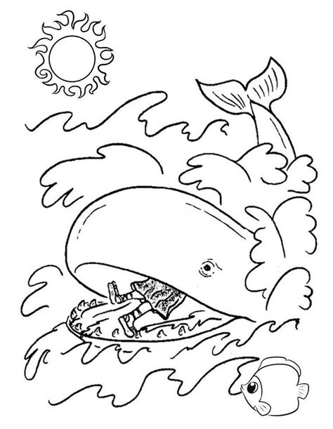 Print several of our free mazes sheets for your kids (or students) to have fun and exercise their brains too! Jonah and the Big Fish Coloring Page - youngandtae.com ...