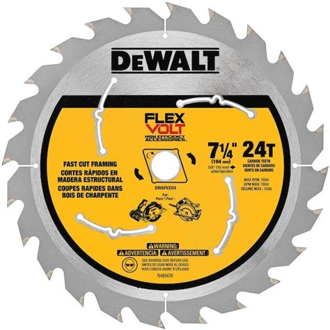 Dewalt Flexvolt 7 14 In 24 Teeth Carbide Tipped Circular Saw Blade