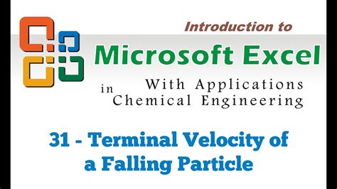 Before we going to discuss terminal velocity, we will first shortly explain viscosity and stokes law. Excel for Chemical Engineers I 31b I Calculating the ...