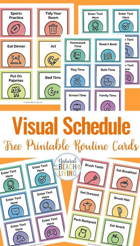 Thus, the daily routine printable that you see here was created! Visual Schedule - Free Printable Routine Cards | Visual ...