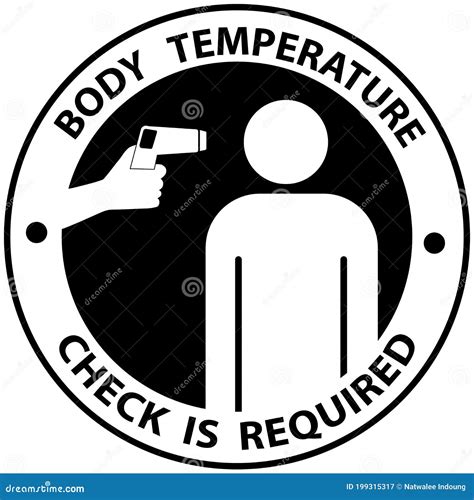 Body Temperature Check Sign During Covid 19 Outbreak Mask And