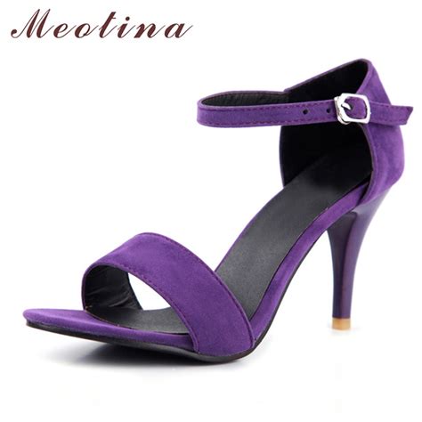 Meotina Shoes Women Sandals Summer Sexy Stiletto High Heel Sandals Open Toe Ankle Strap Party