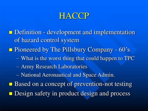 Ppt Haccp Hazard Analysis Critical Control Points Powerpoint