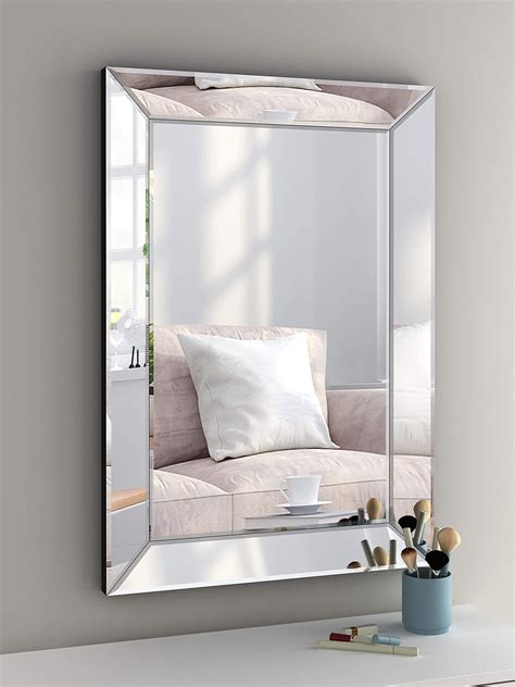 cogood large rectangular wall mirror 28 x39 angled beveled mirror frame for vanity hallway