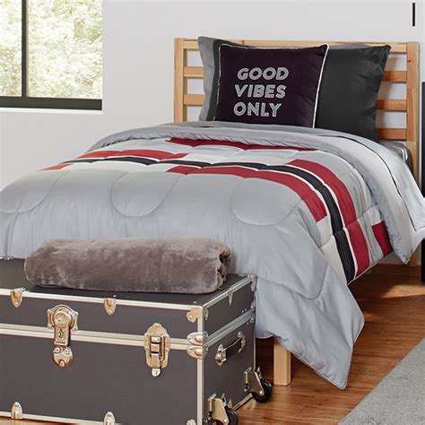 Dawn 7 Piece Twin Essentials In Tyler Burgundy And Gray Reversible Twintwin Xl Comforter With