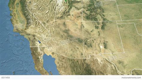 Arizona State Usa Extruded Satellite Map Stock