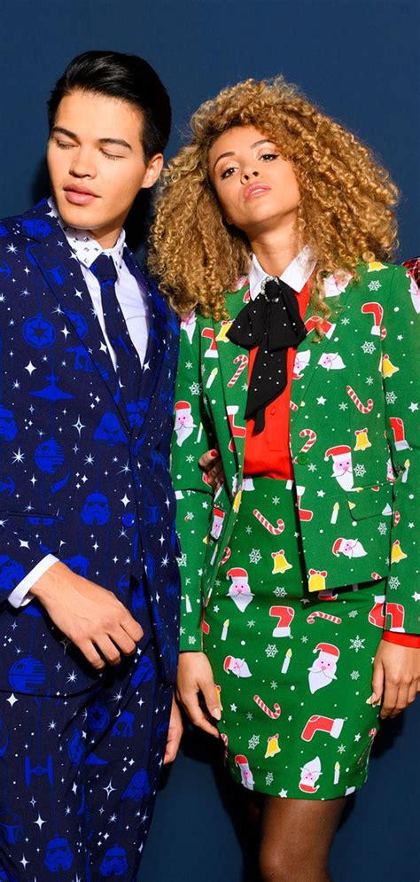 Best Christmas Clothing For Couples With The Suits From Opposuits Mens Christmas Party Outfit