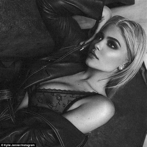 Kylie Jenner Flashes Cleavage In Sexy Lace Lingerie Daily Mail Online