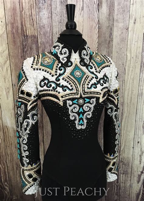 Turquoise White And Black Horsemanship Shirt By Lindsey James Ladies