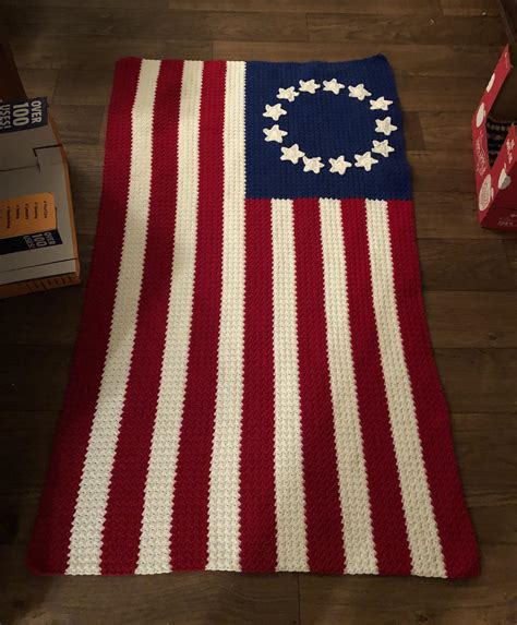 Old Glory American Flag Blanket I Made For A Friend He Loved It