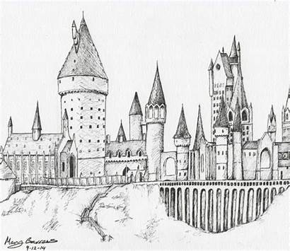 Drawing Potter Castle Harry Hogwarts Coloring Pages