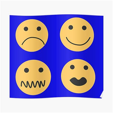 Smiley Face Sticker Pack Poster For Sale By Fdbweiss Redbubble