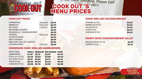 2023 Update Cook Out Menu Prices On Trays Burgers And More