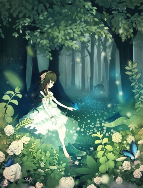 Anime Girl In Forest Anime Pinterest