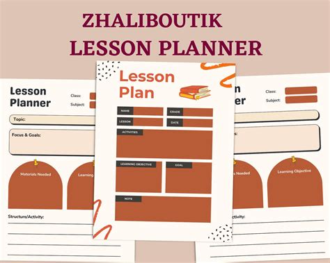 Lesson Plan Template Weekly Lesson Planner Printable Etsy In 2022