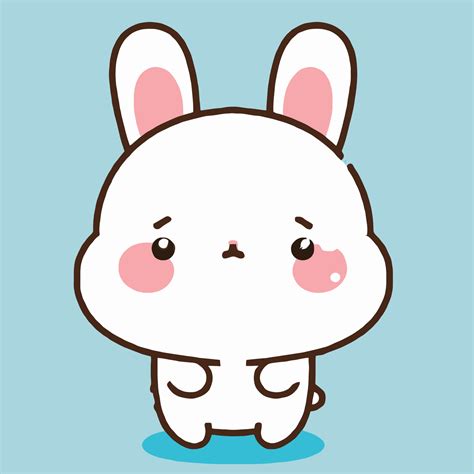 Cute Rabbit Illustration Rabbit Kawaii Chibi Vector Drawing Style